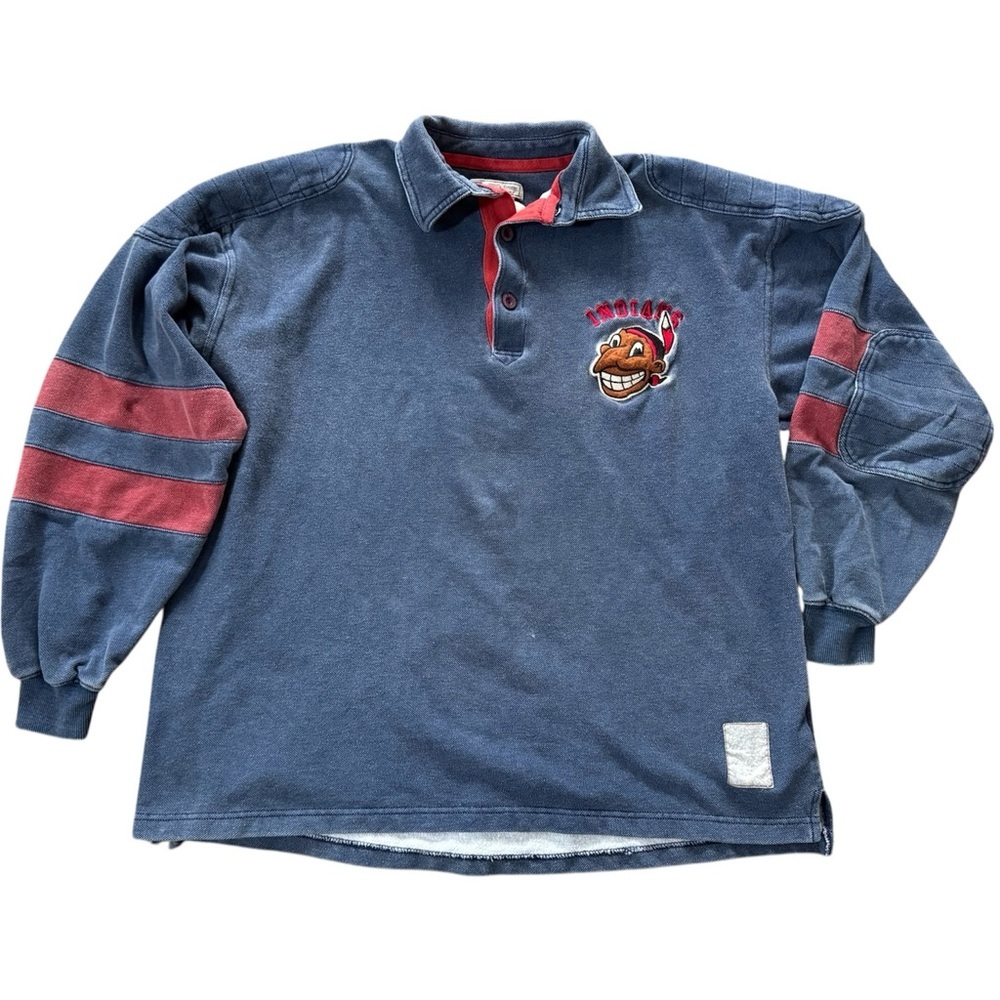 Vintage Cleveland Indians Mirage Long Sleeve T-Shirt Chief Wahoo Men’s M